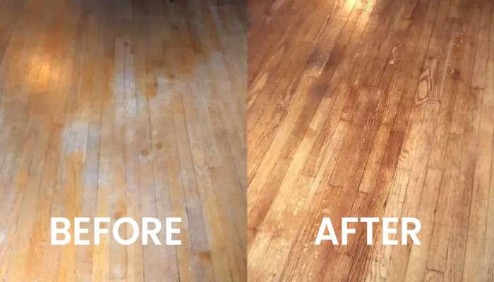 before after hardwood floor cleaning