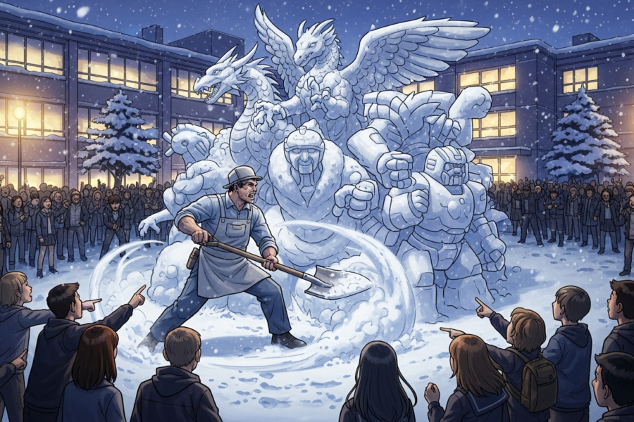 Beyond the Mop: Janitor's Snow Creations Captivate 300 Students