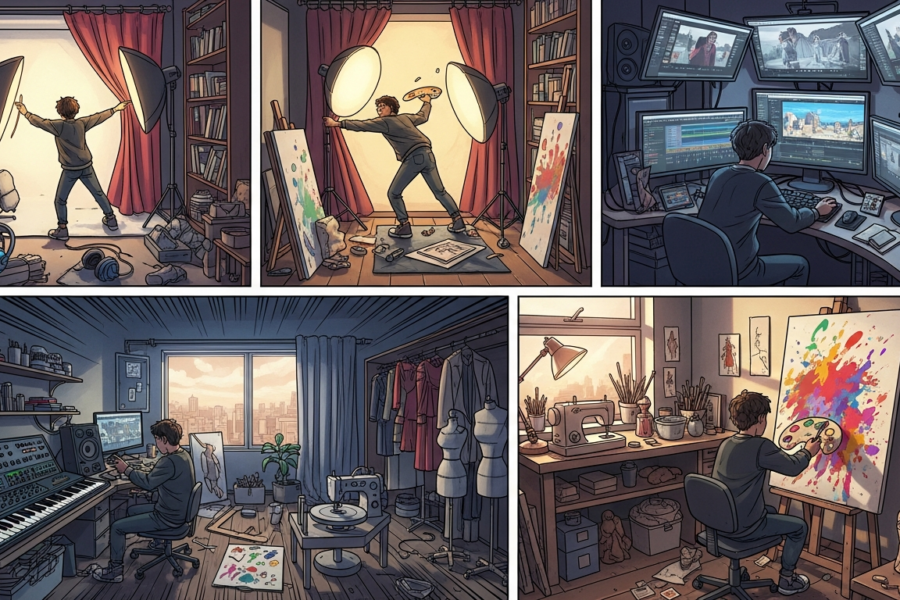 How I Turned My 500-Square-Foot Apartment into a Studio